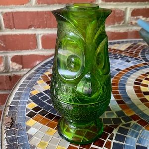 Viking Green owl 2 pc fairy lamp excellent condition